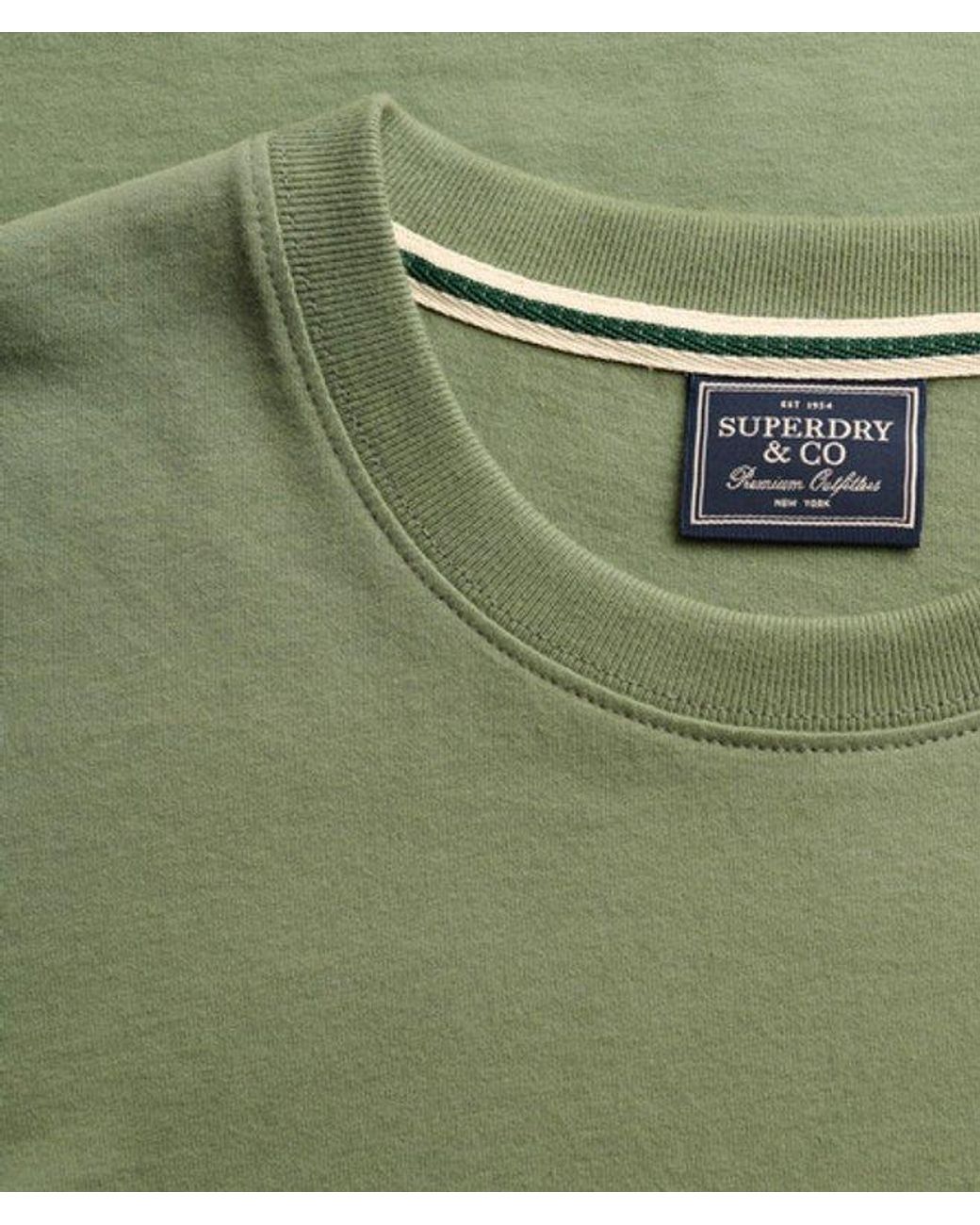 Homme T-Shirt Essential À Logo Serif Brodé Taille Superdry pour homme en coloris Green