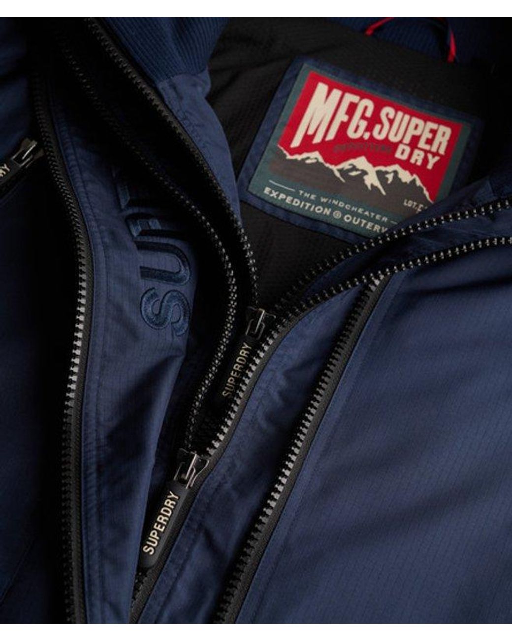 Superdry Blue & Co Hooded Mountain Windbreaker Jacket for men