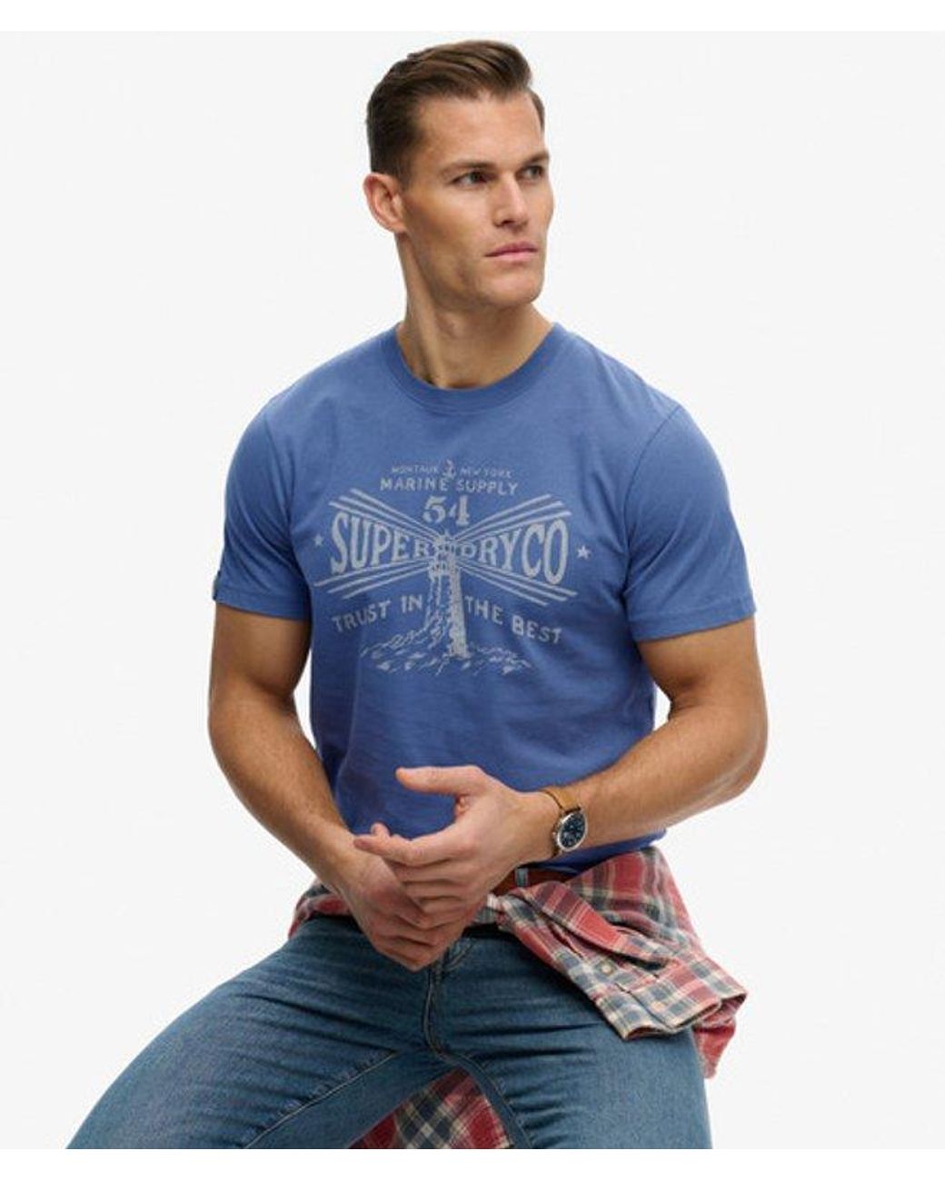 Superdry Blue Lo-Fi Dockside T-Shirt for men