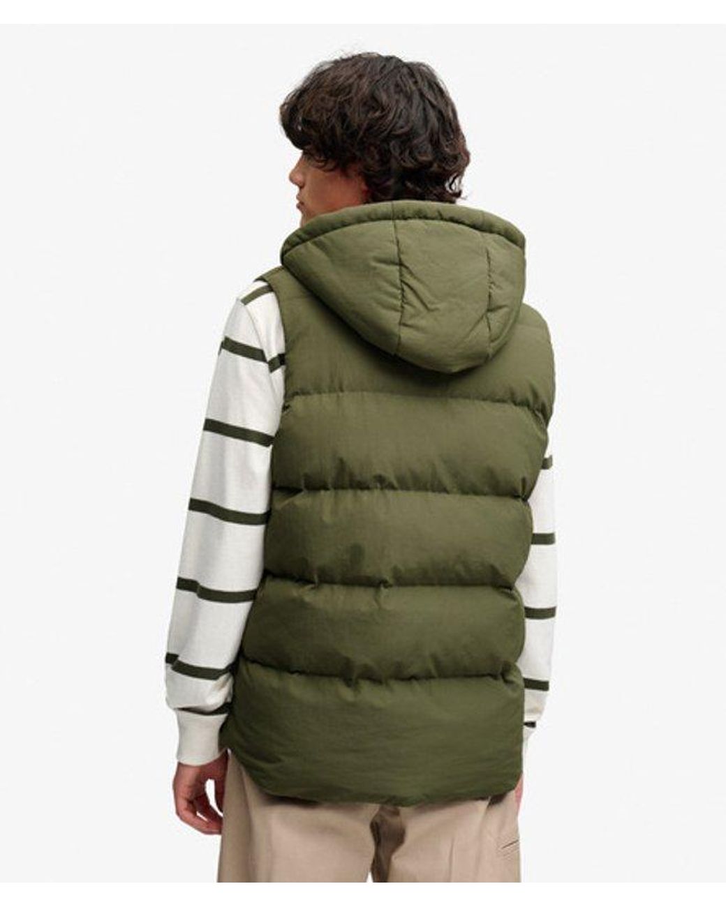 Superdry Green Hood Short Everest Gilet for men