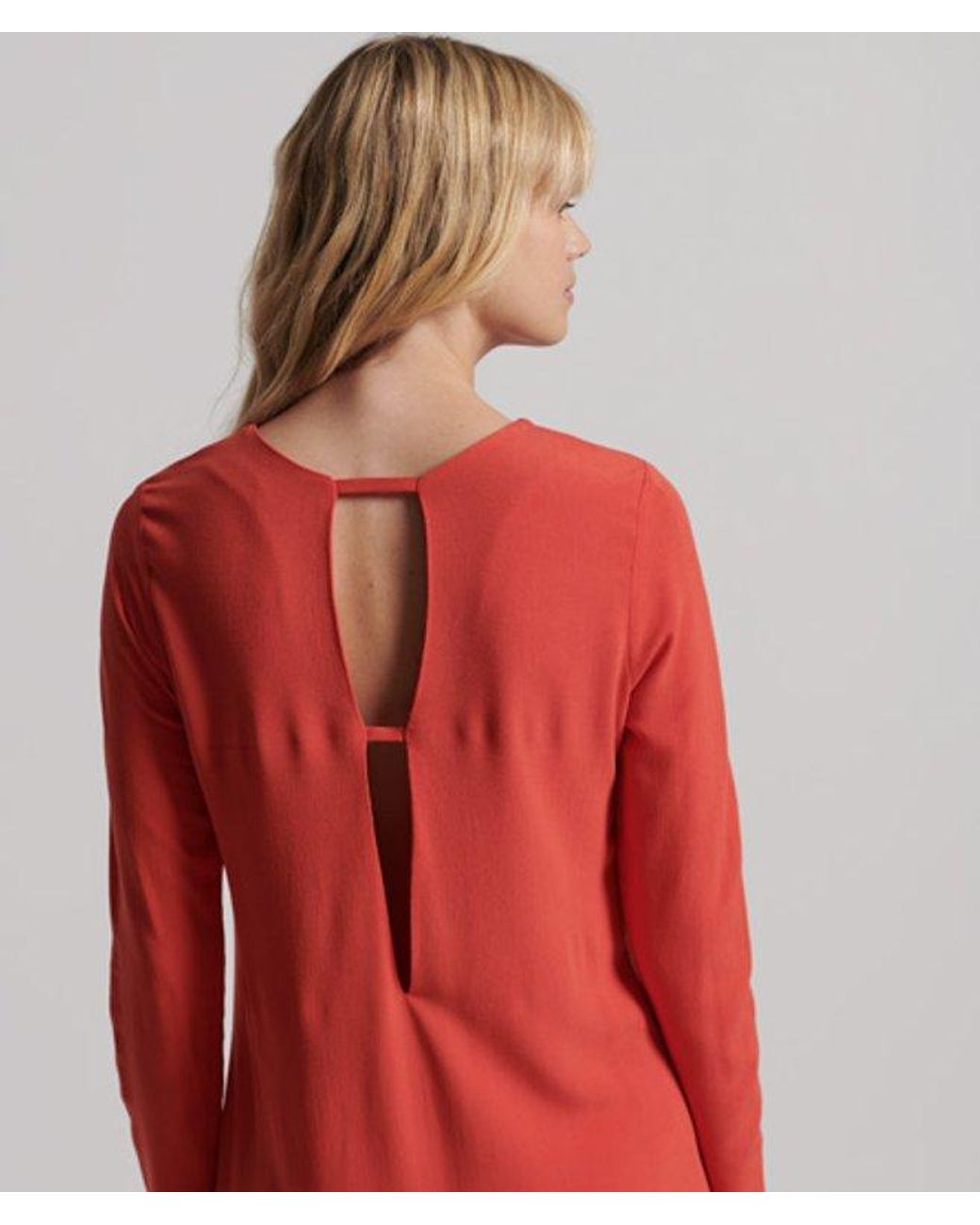 Superdry Red & Co Studios Long Sleeve Midi Shift Dress