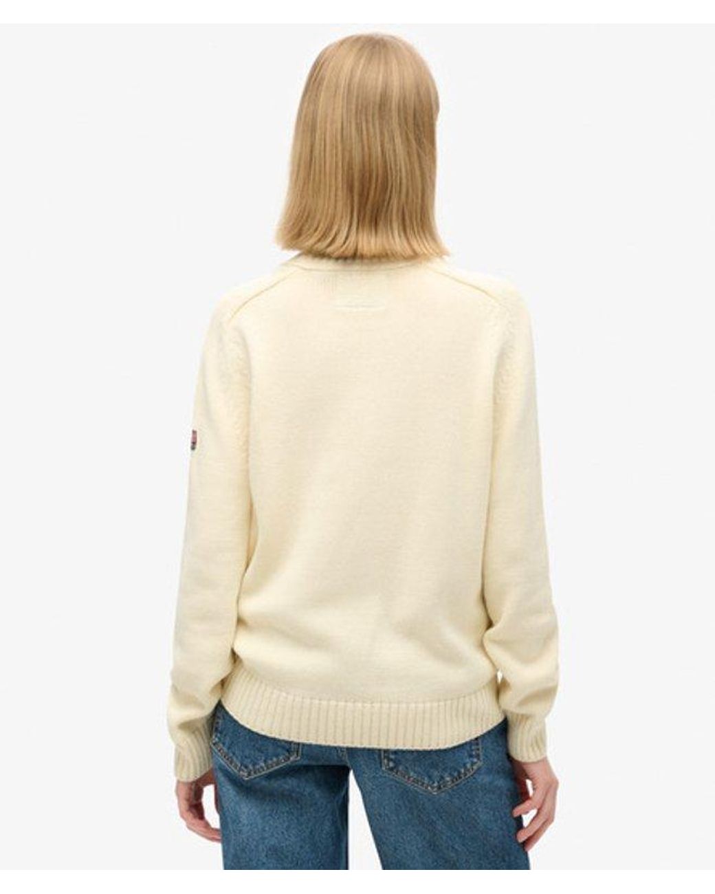 Superdry Blue & Co Knitted Slouchy Crew Neck Sweatshirt