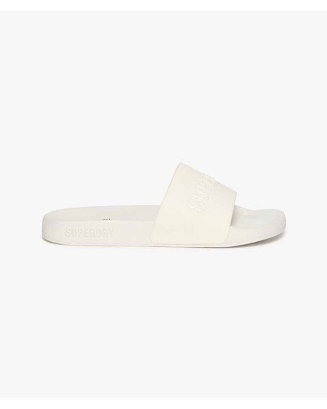 Superdry White & Co Classic Code Logo Pool Sliders