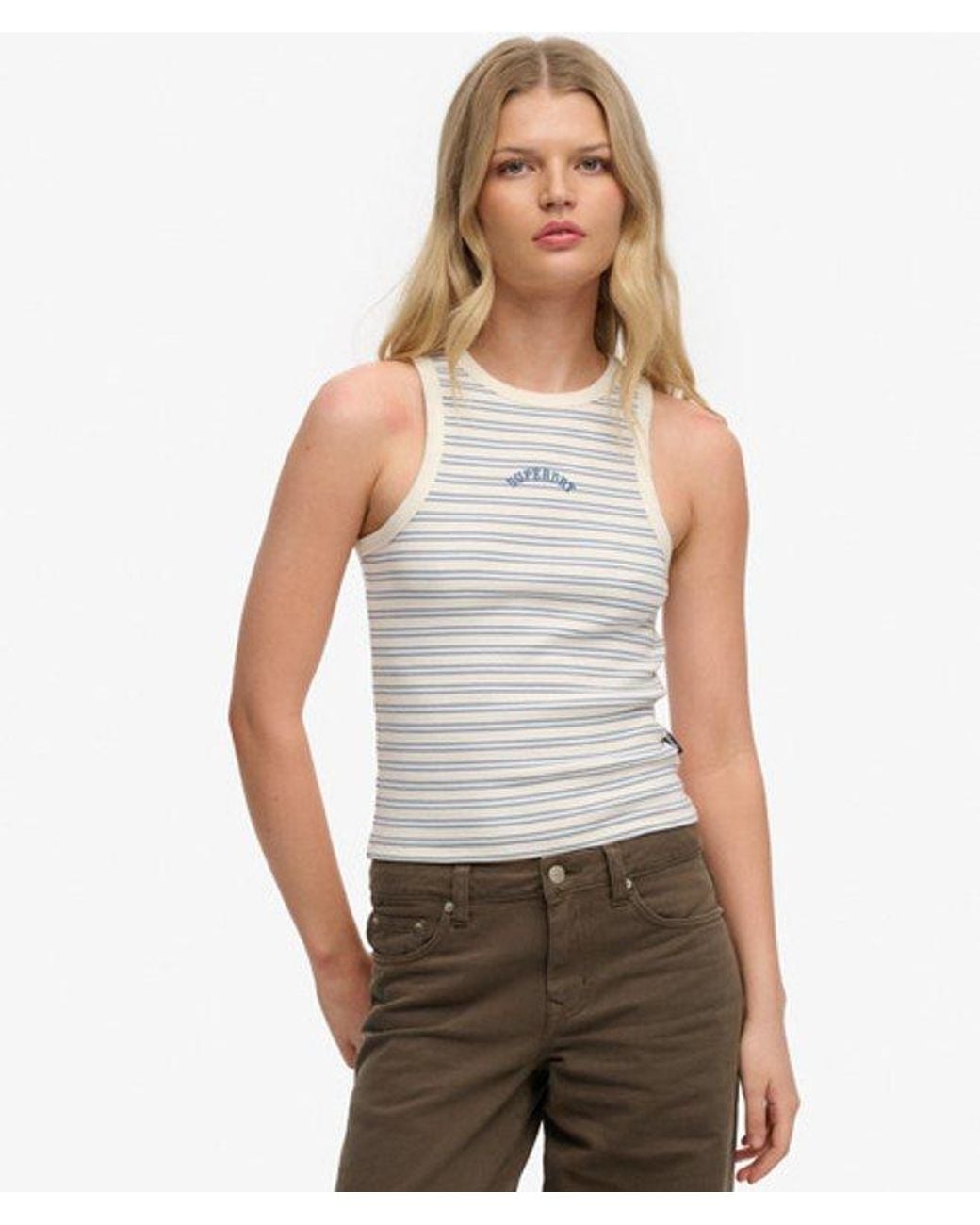 Superdry Gray & Co Essential Logo Strapless Racer Vest Top