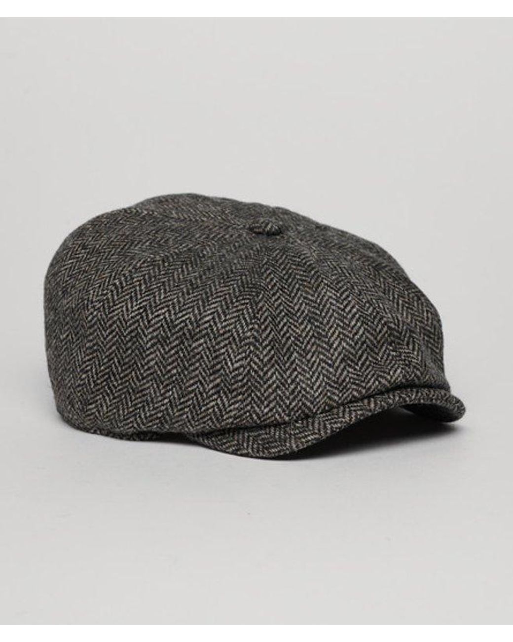 Superdry Green & Co Fully Lined Herringbone Baker Boy Cap for men