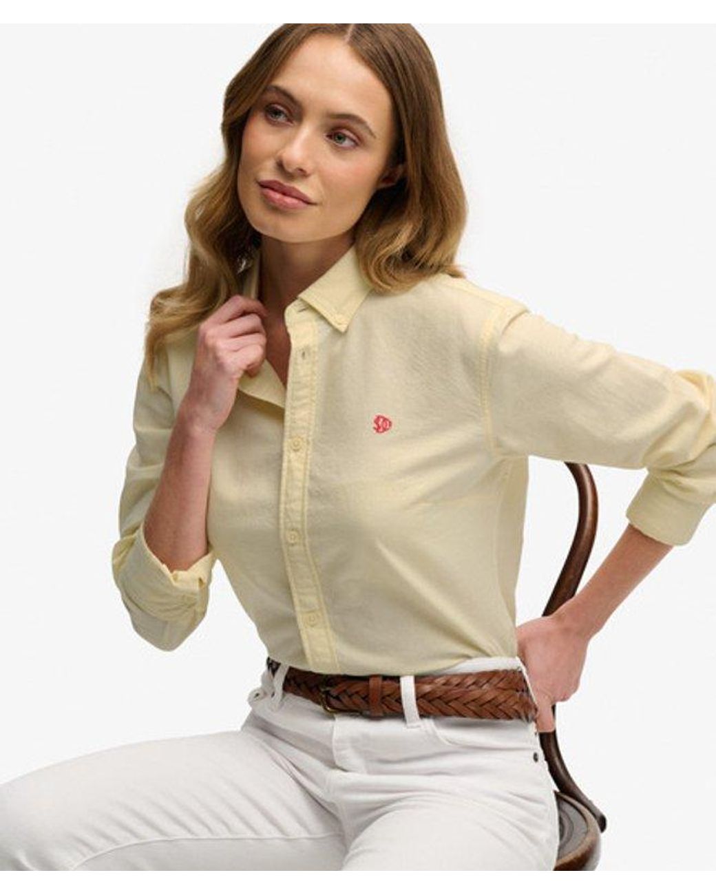 Superdry Natural & Co Slim Oxford Button Down Long Sleeve Shirt