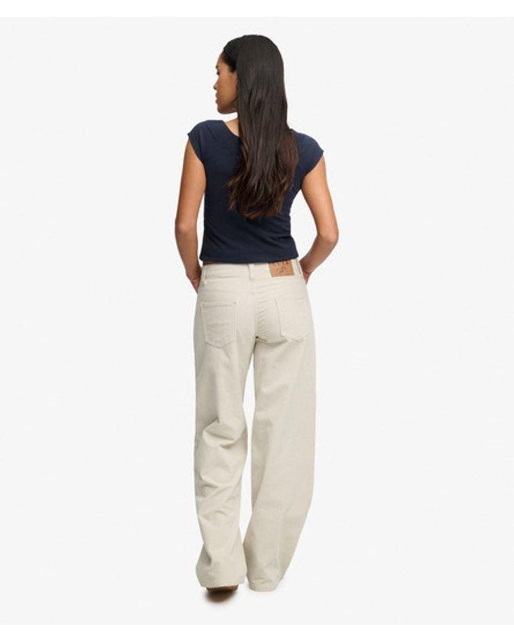 Superdry White & Co Mid Rise baggy Corduroy Trousers