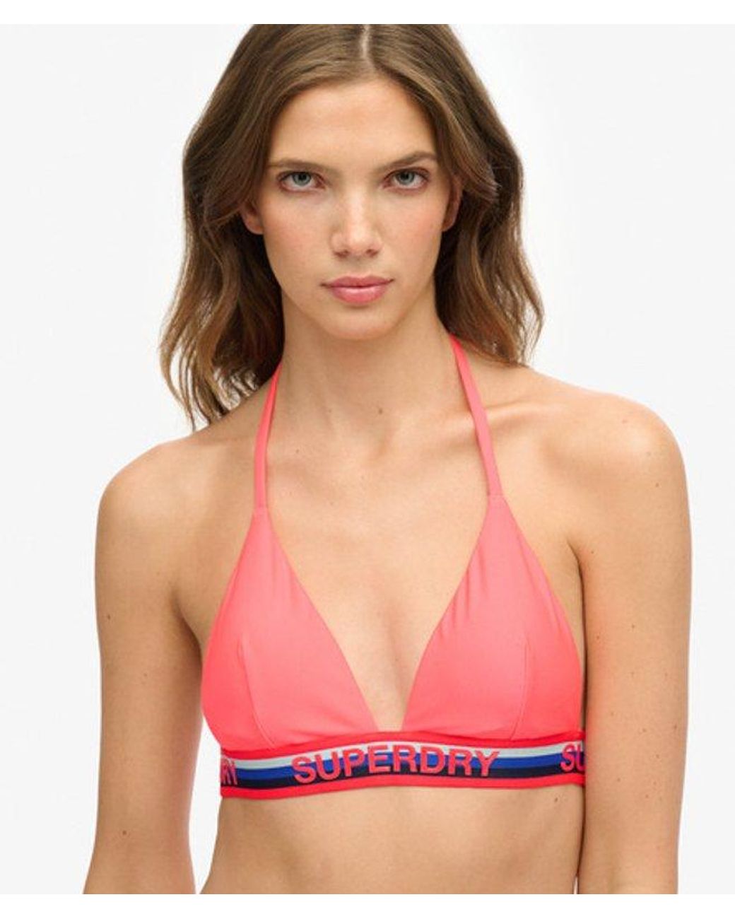 Superdry Red & Co Triangle Stripe Bikini Top