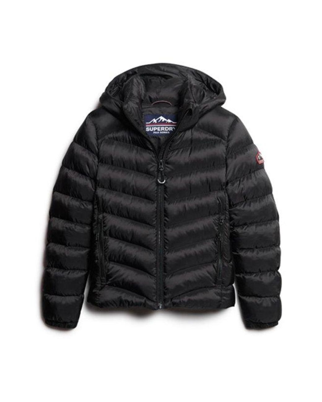 Superdry Black & Co Slim Fit Embroidered Logo Hooded Fuji Padded Jacket