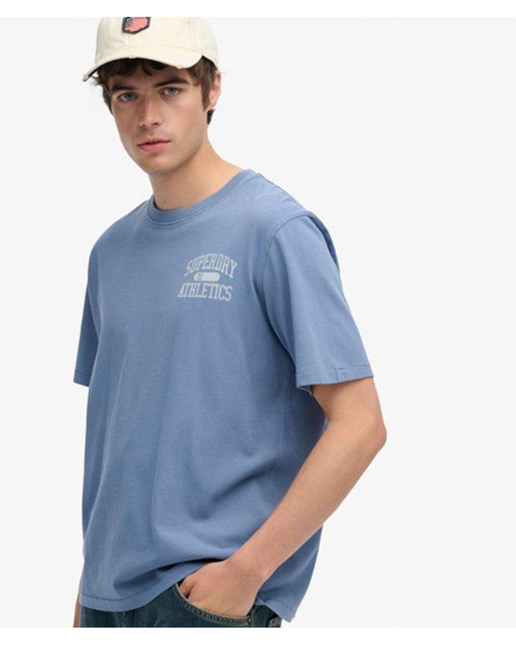 Superdry Blue & Co Vintage Athletic Essential Graphic T-shirt for men