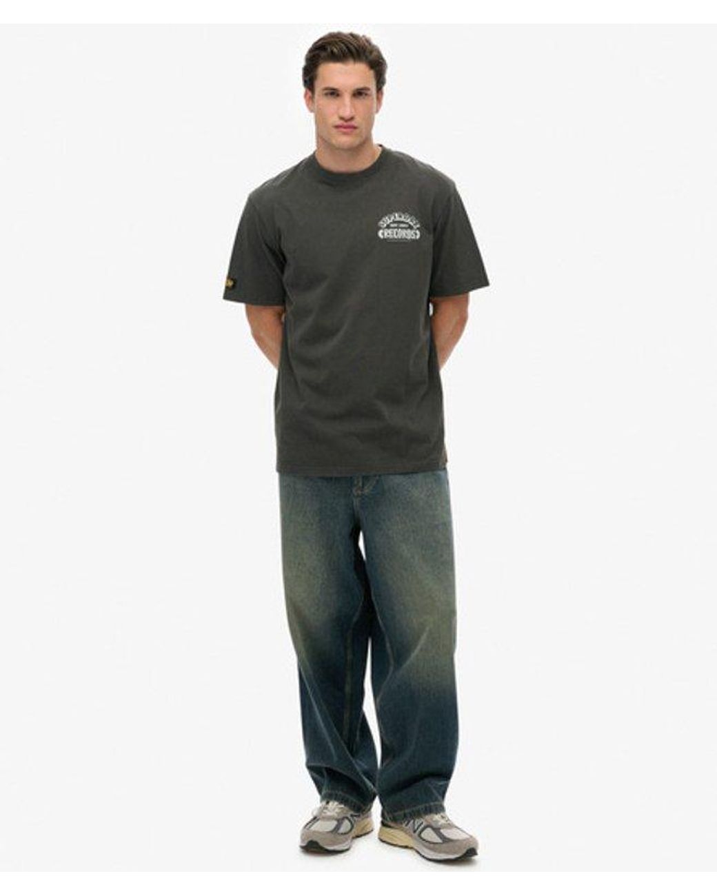 Superdry Green & Co Record Label Oversized T-shirt for men
