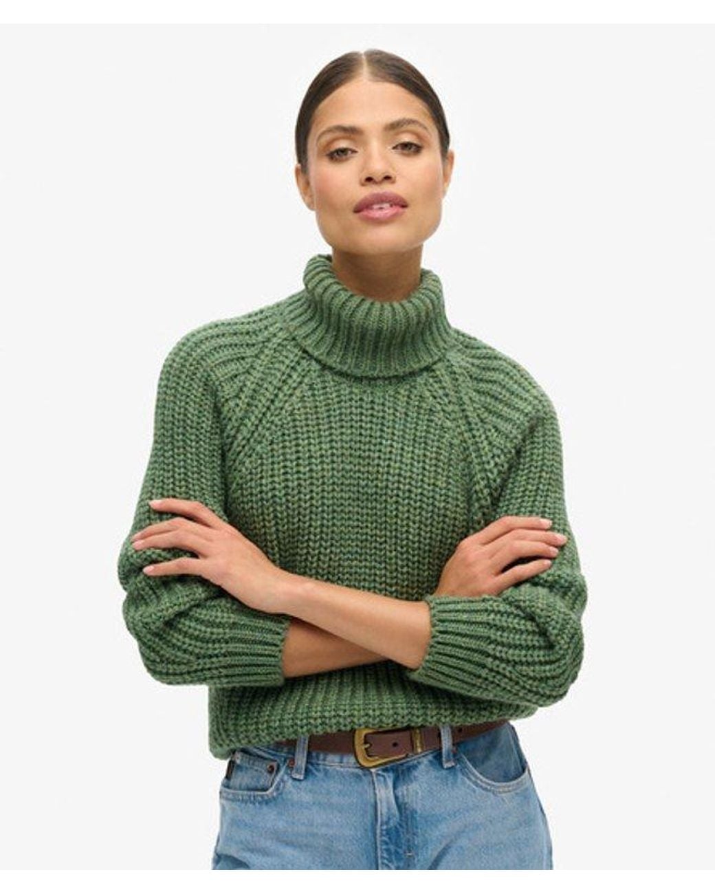 Superdry Green & Co Slouchy Stitch Roll Neck Knit