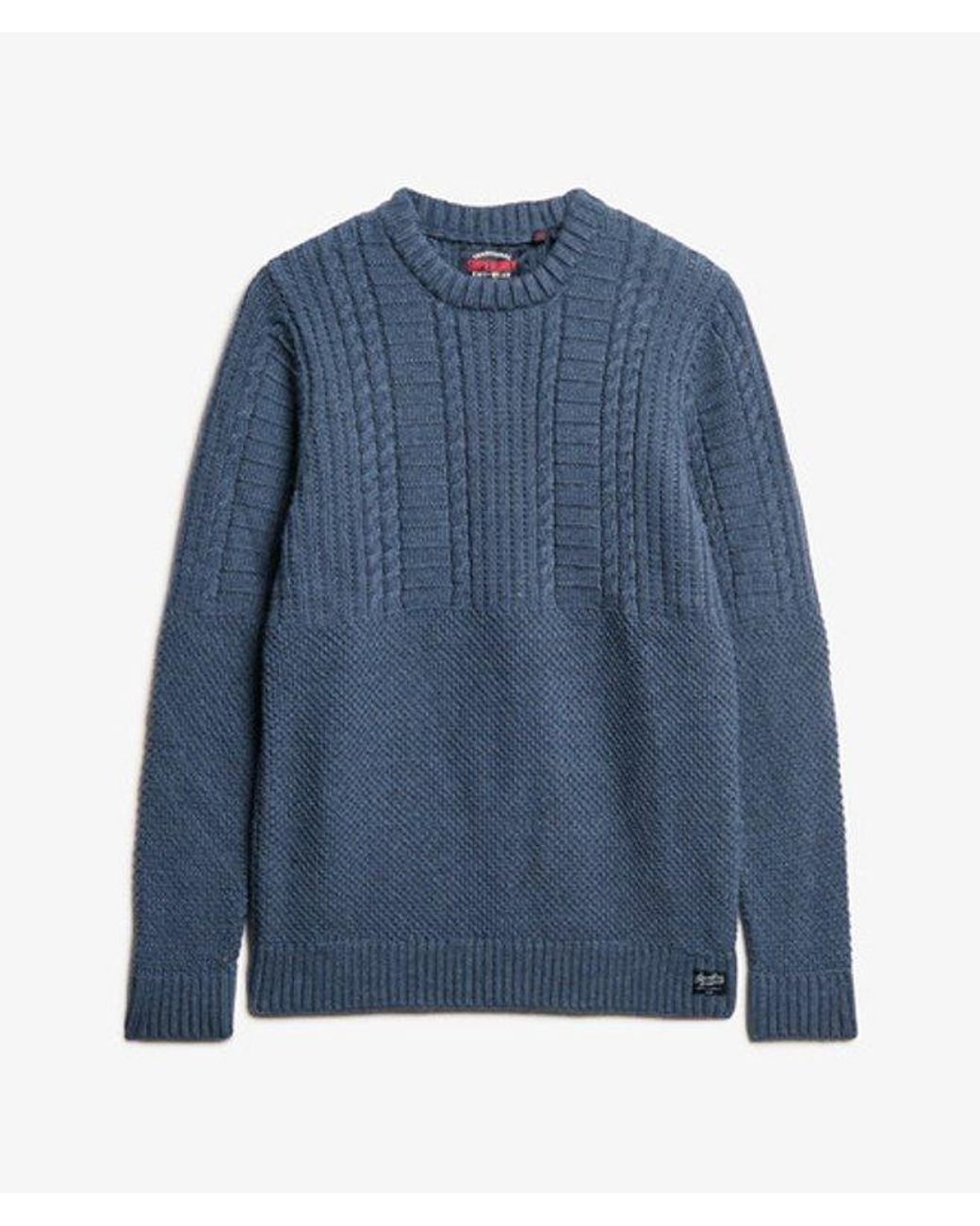 Superdry Blue & Co Jacob Cable Knit Jumper for men