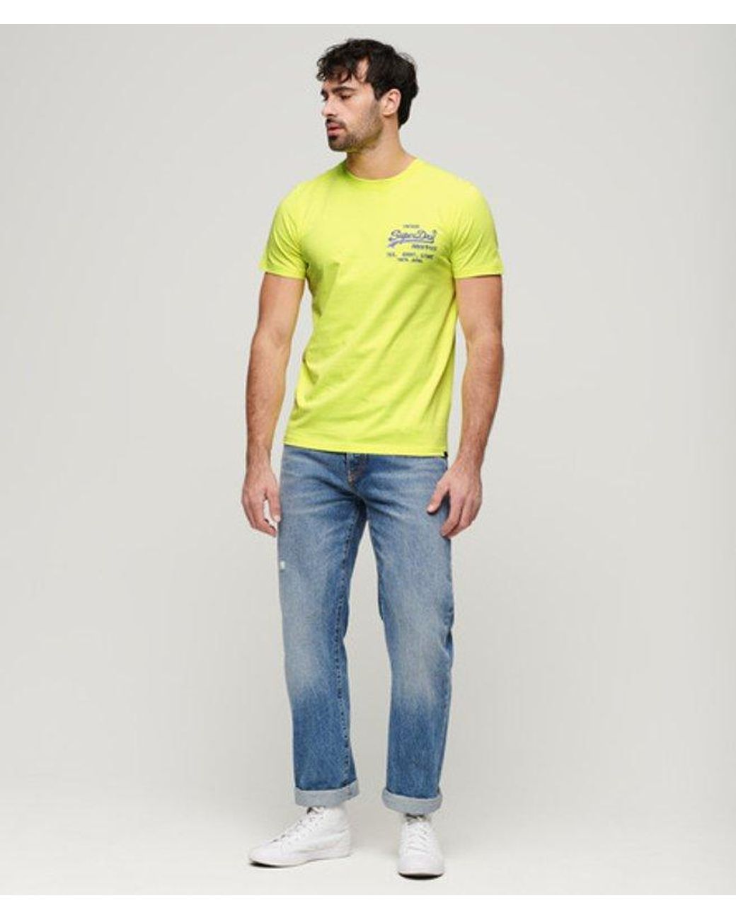 Superdry Yellow & Co Neon Vintage Logo T-shirt for men