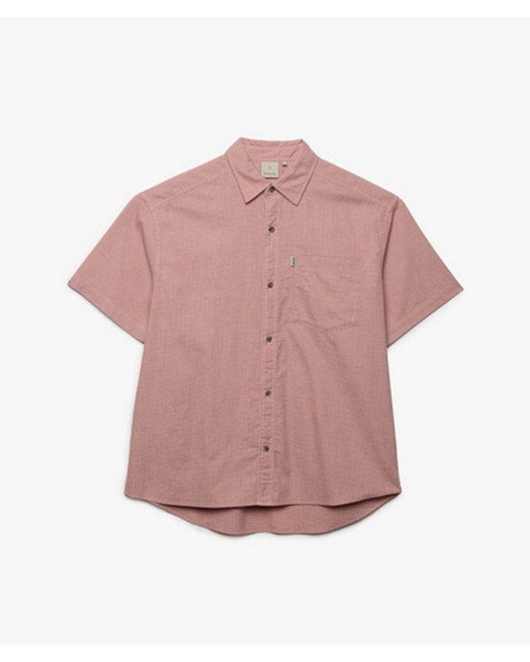 Superdry Pink Bench X & Co Bench Skater Check Short Sleeves Shirt for men