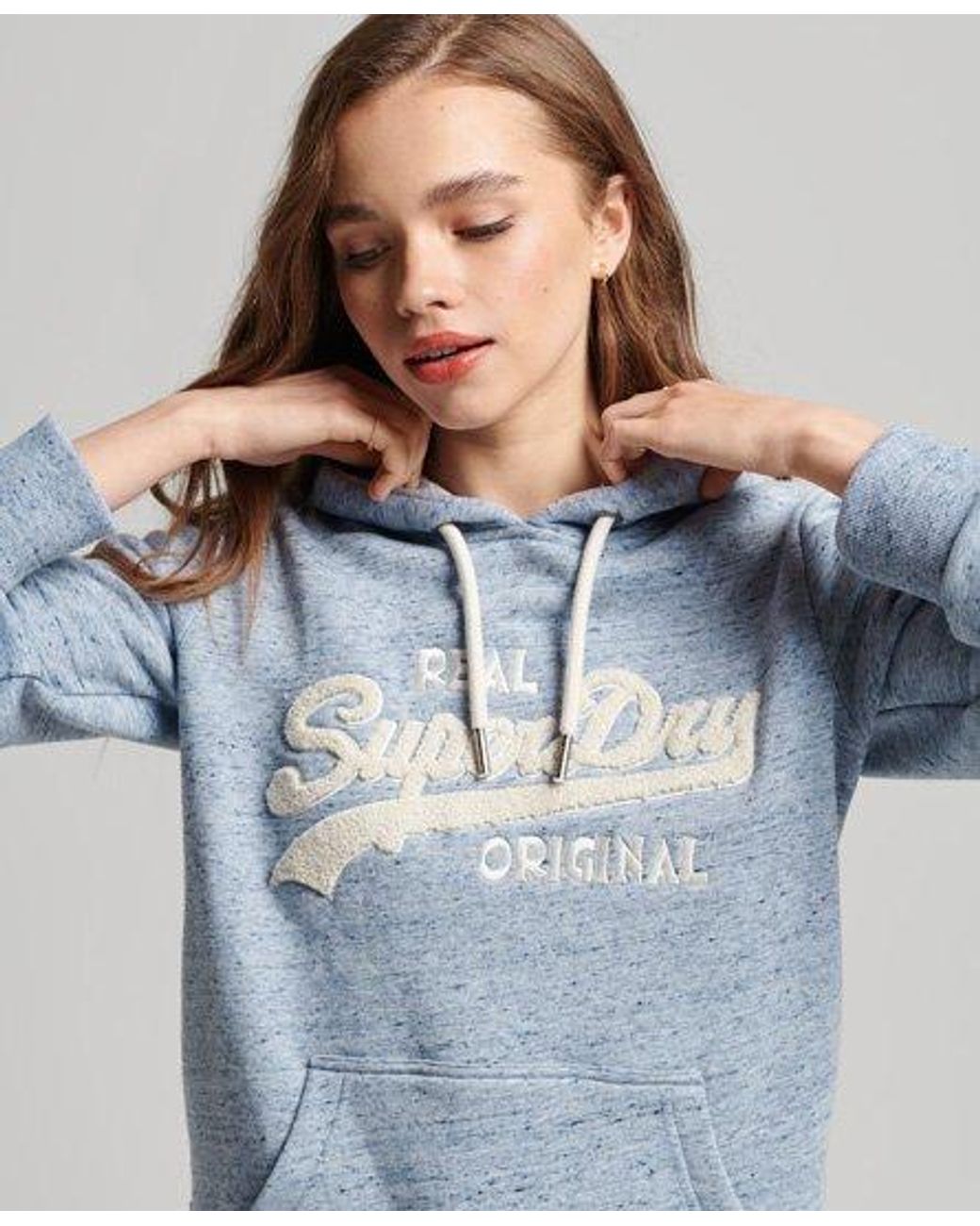 Superdry Vintage Logo Scripted Collegiate Hoodie In Blue Lyst superdry-vintage-logo-scripted-collegiate-hoodie-in-blue-lyst