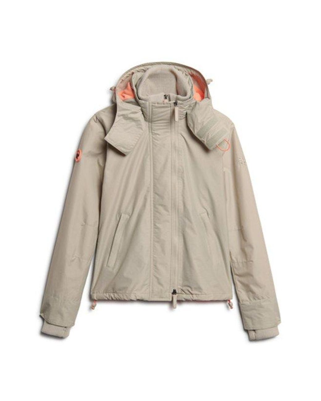 Superdry Natural & Co Ladies Slim Fit Pop Zip Hooded Arctic Sd-windcheater Jacket