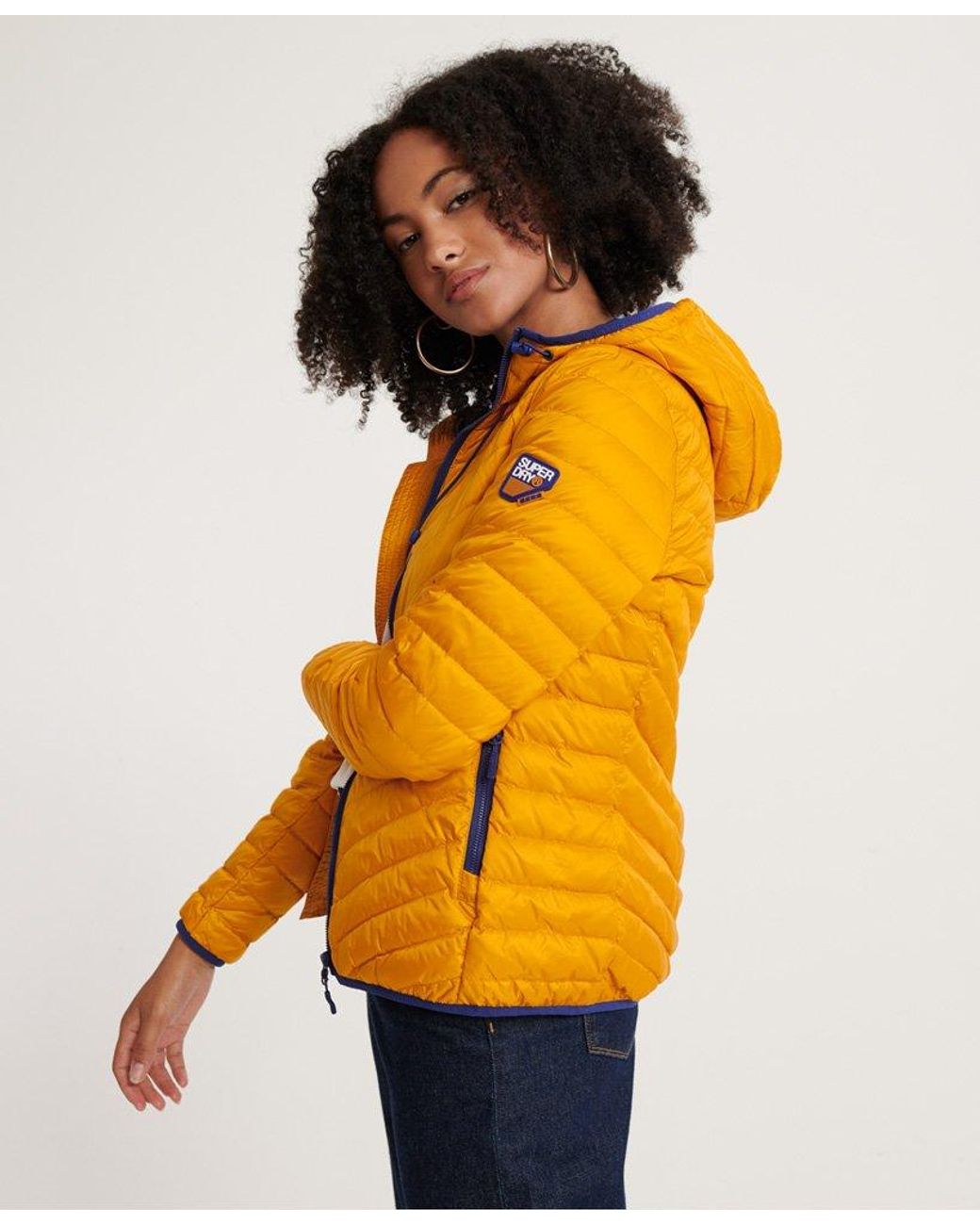 Superdry Core Down Padded Jacket Tan in Orange | Lyst