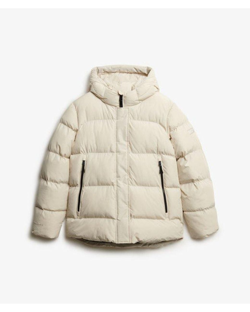 Superdry Natural & Co Hooded Mid Length Sports Puffer Jacket