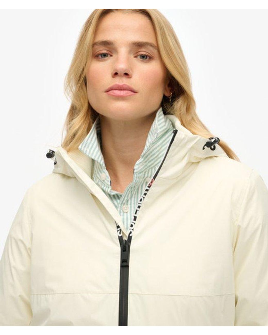 Superdry Natural Hooded Logo Windbreaker Jacket