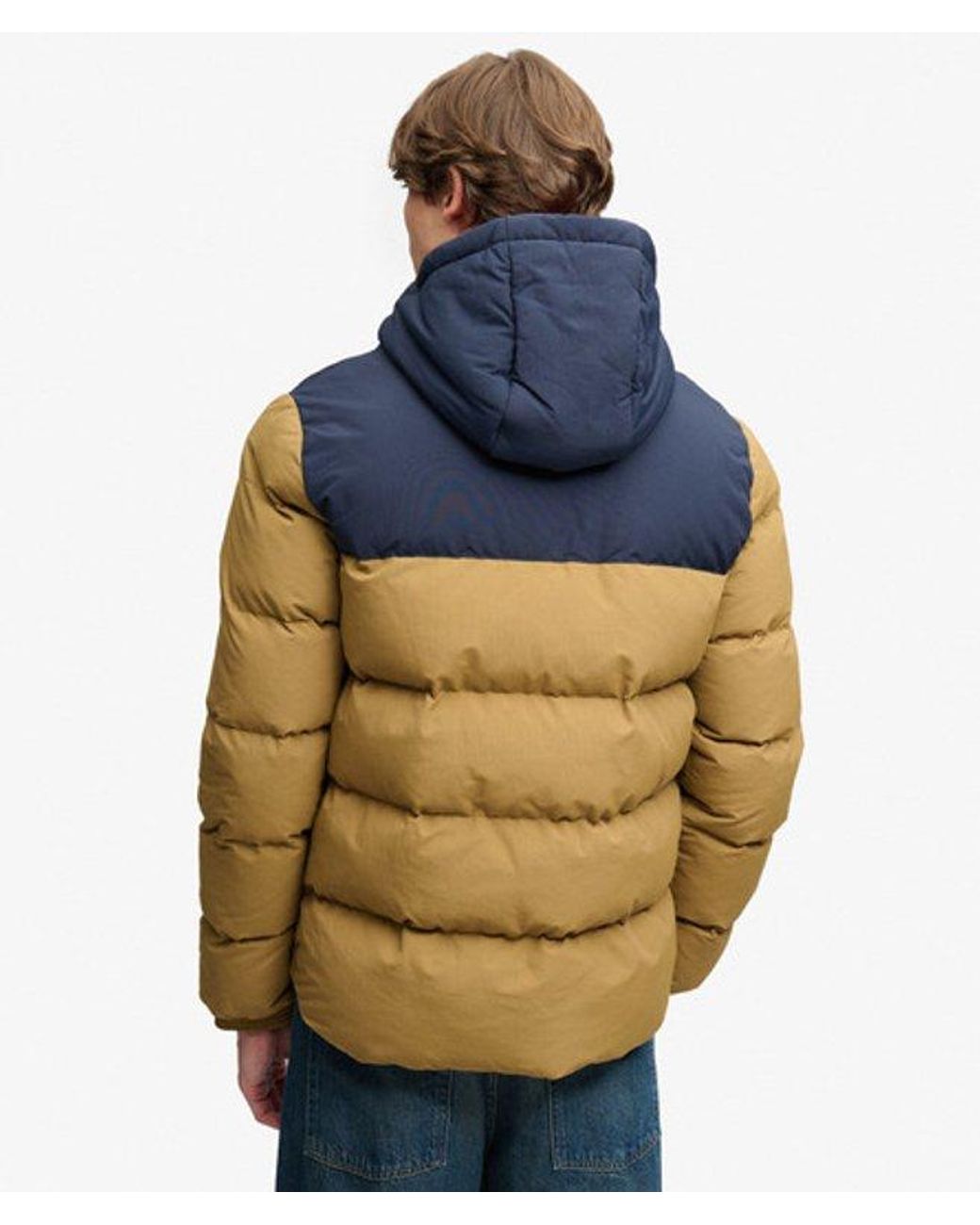 Superdry Blue & Co Everest Colour Block Puffer Jacket for men