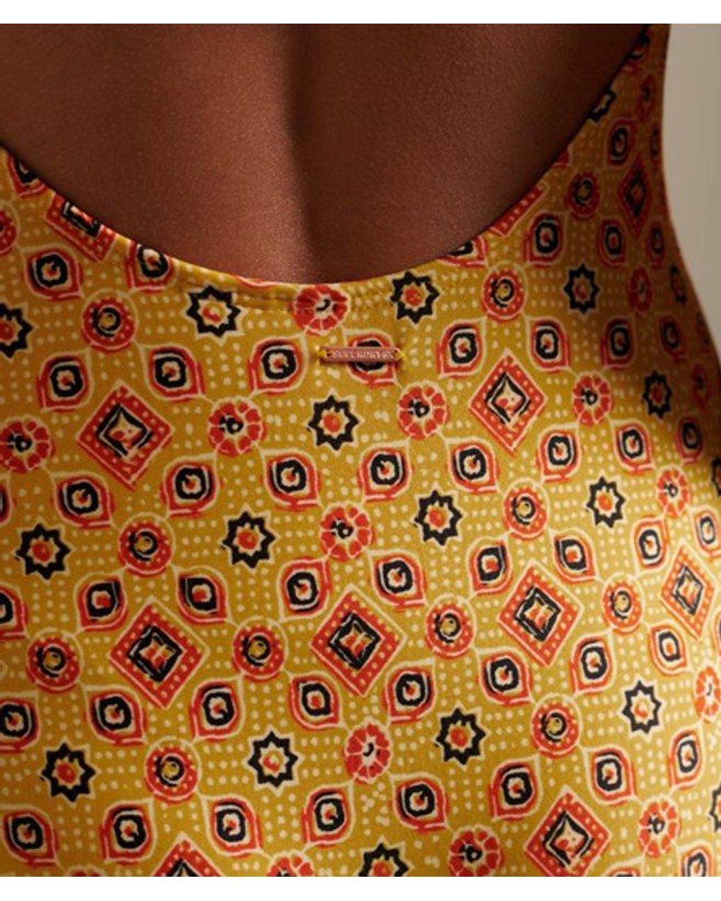 Superdry Boho Tie Back Swimsuit Yellow