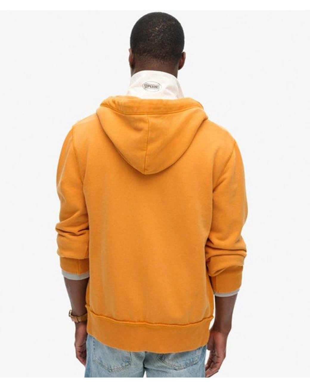 Superdry Vintage Athletic Zip Hoodie in het Orange voor heren
