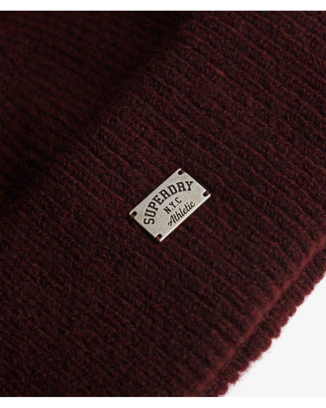 Superdry Red & Co Rib Knitted Beanie Hat