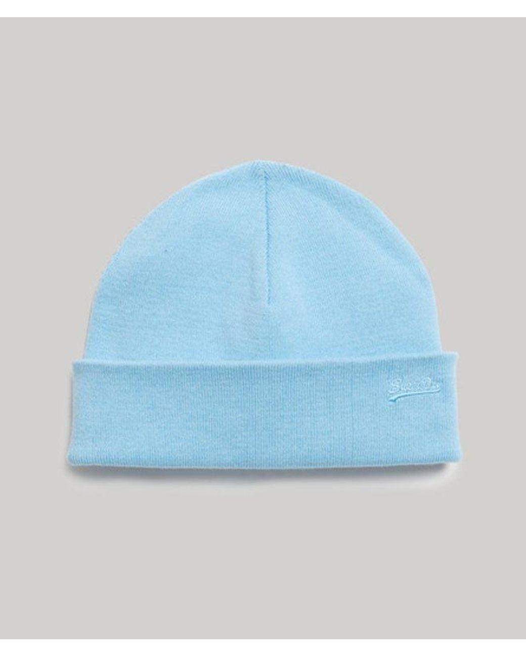Superdry Blue & Co Vintage Logo Beanie for men
