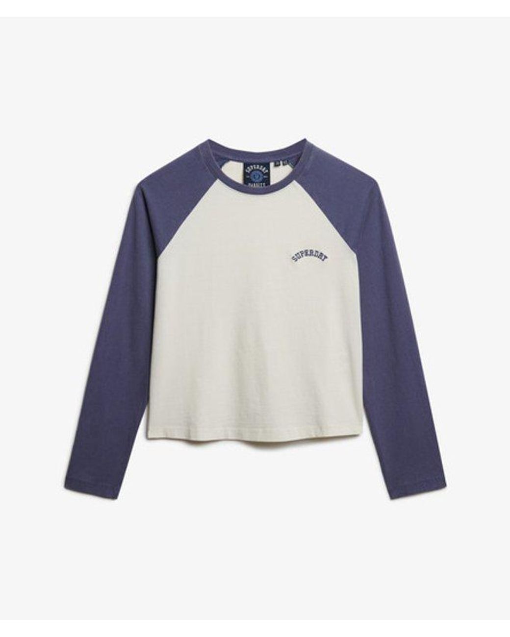 Superdry Blue & Co Essential Logo Long Sleeve Baseball Top