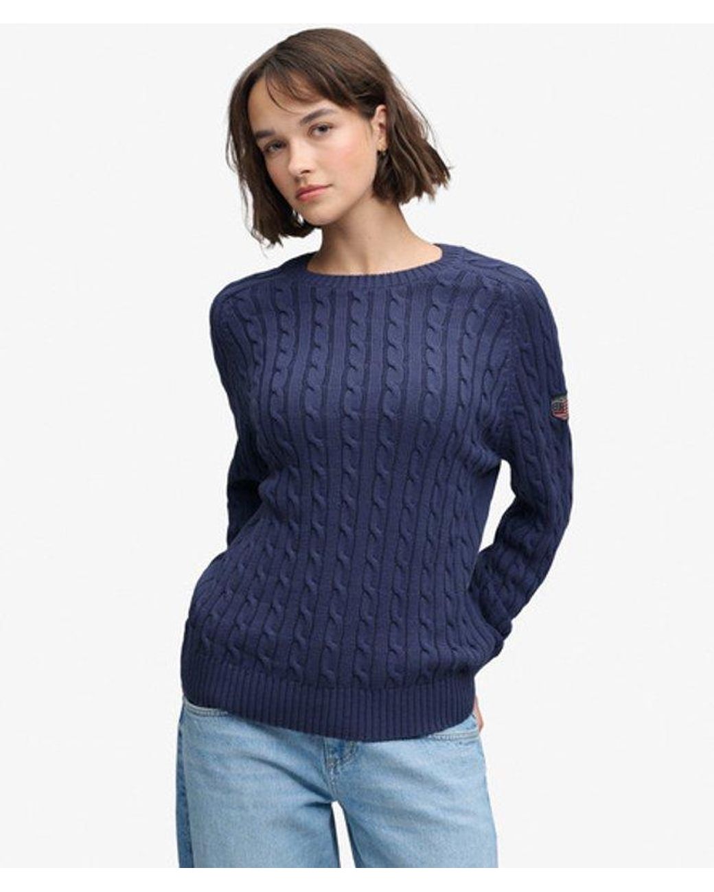 Superdry Blue & Co Slouchy Cable Knit Jumper