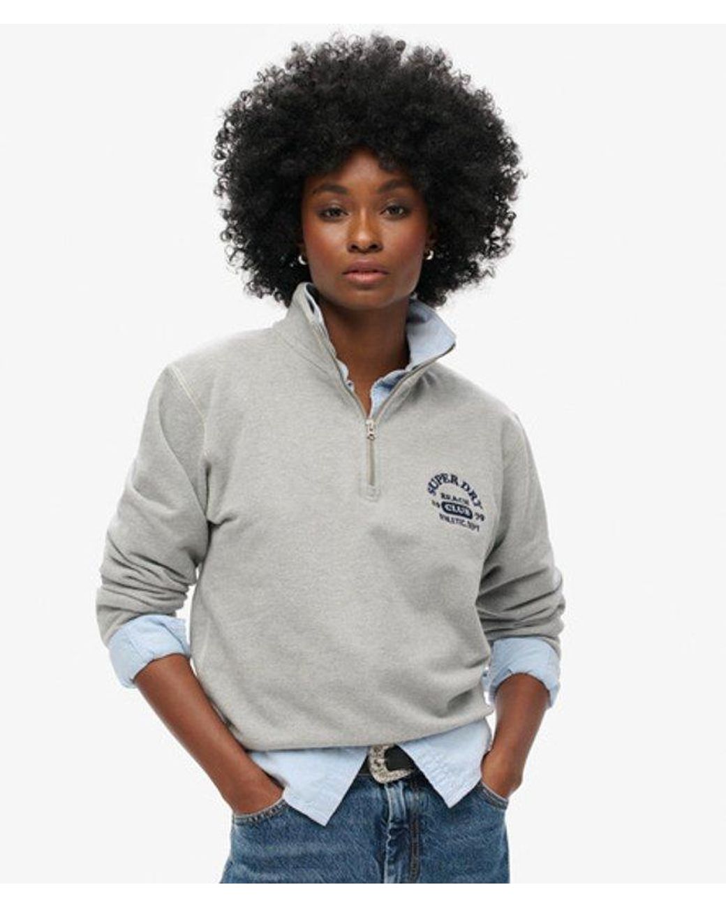 Superdry Gray & Co Athletic Essentials Half Zip Sweatshirt