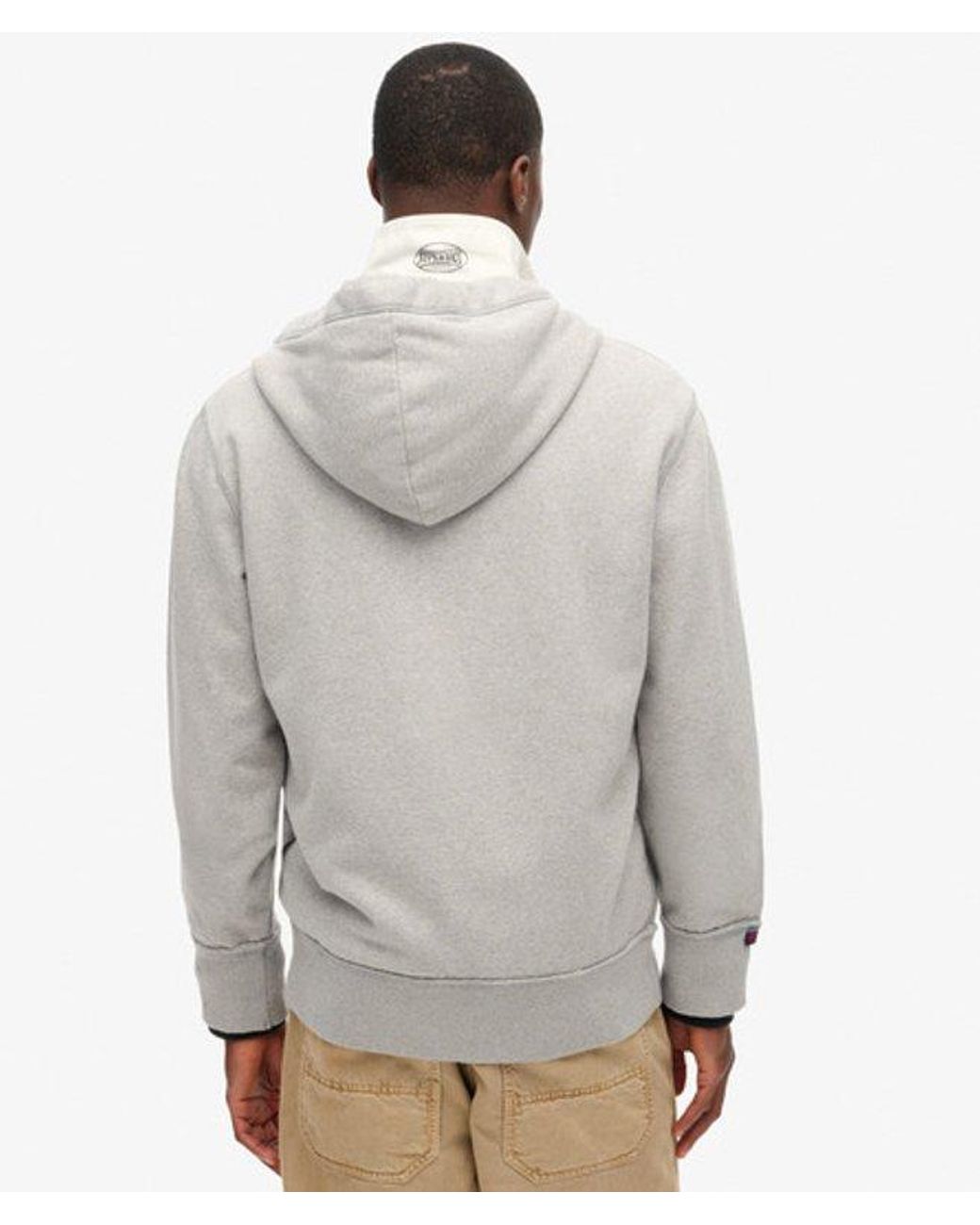 Superdry Vintage Athletic Zip Hoodie in het Gray voor heren