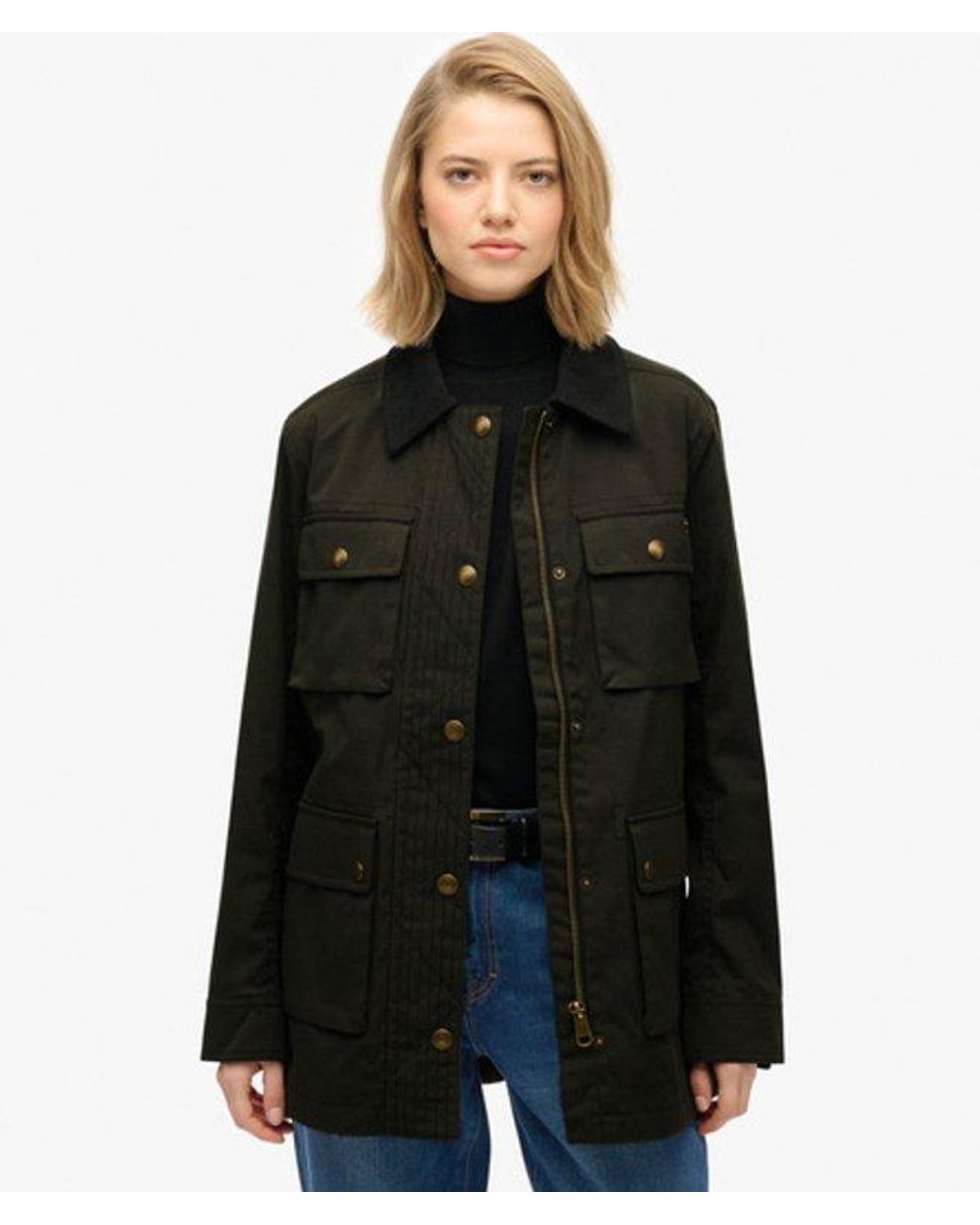 Superdry Waxjas in het Black