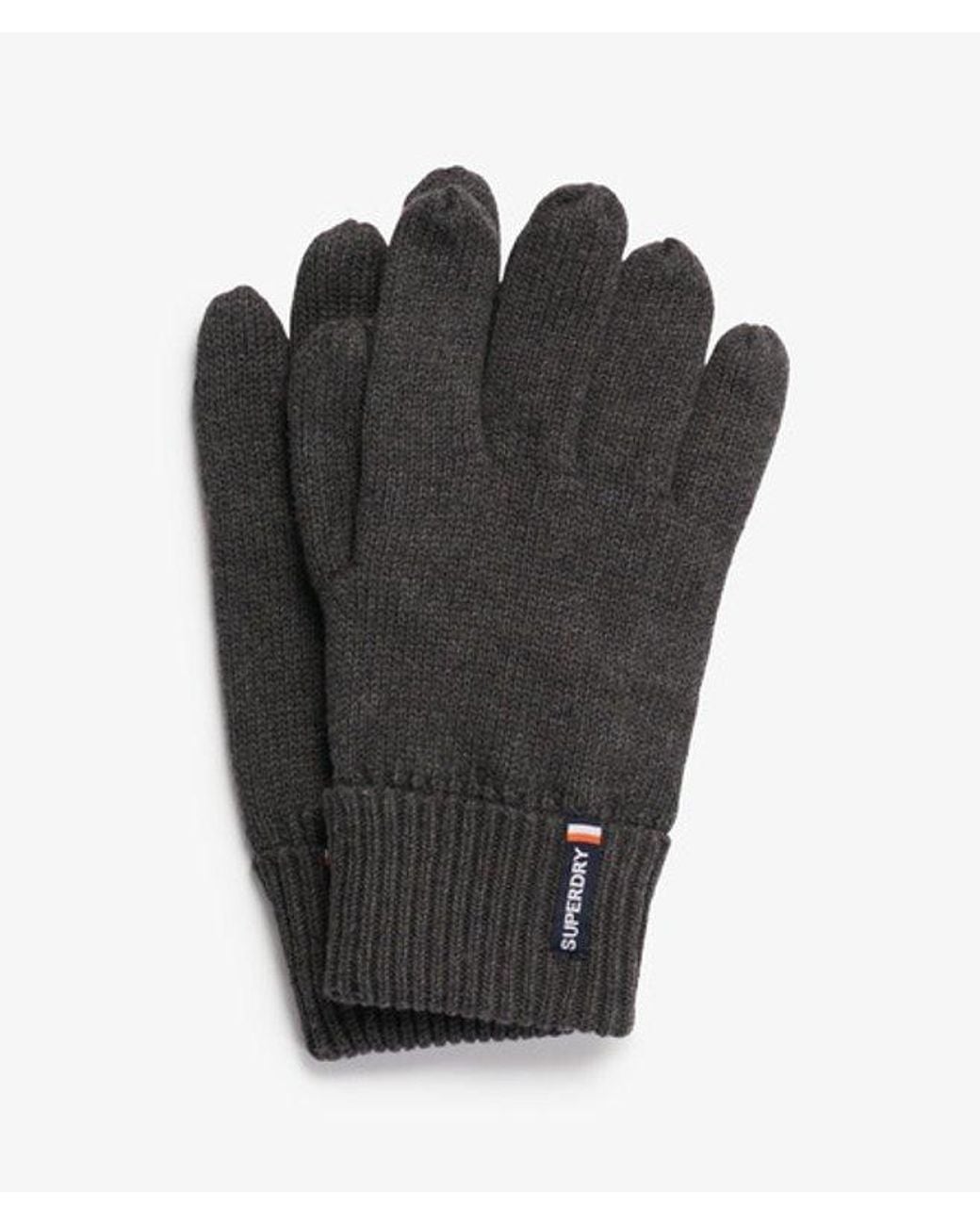 Superdry Black & Co Essential Logo Knitted Gloves for men