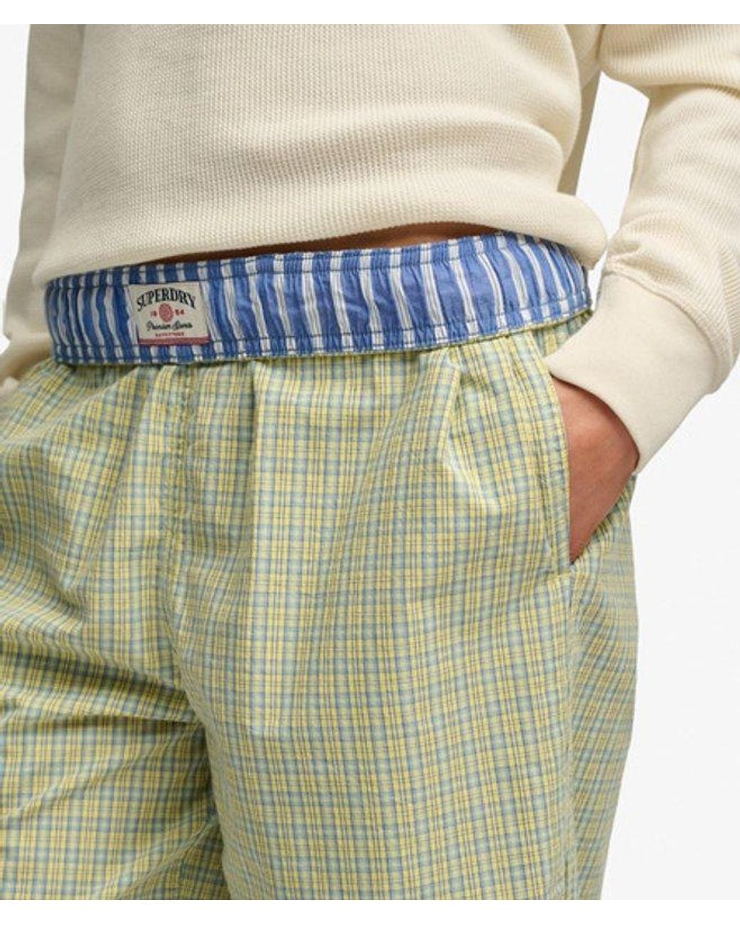 Superdry Green & Co Mini Check Cotton Trousers