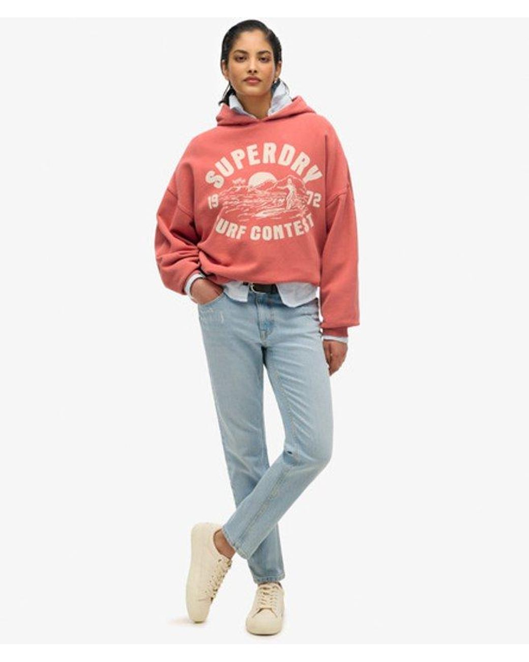 Superdry Red Lo-Fi Outdoor Oversized Hoodie