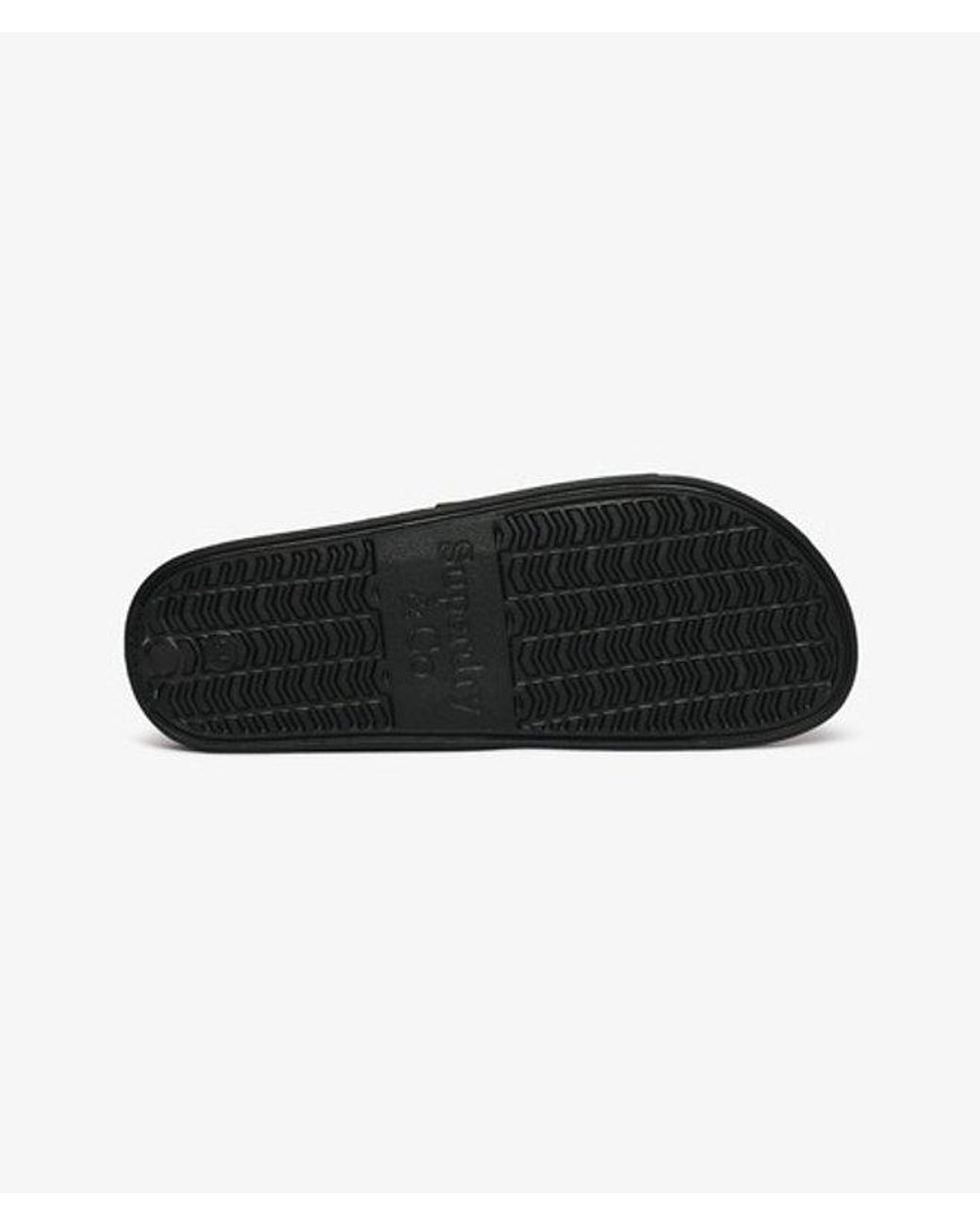 Superdry Black & Co Premium Metallic Pool Sliders
