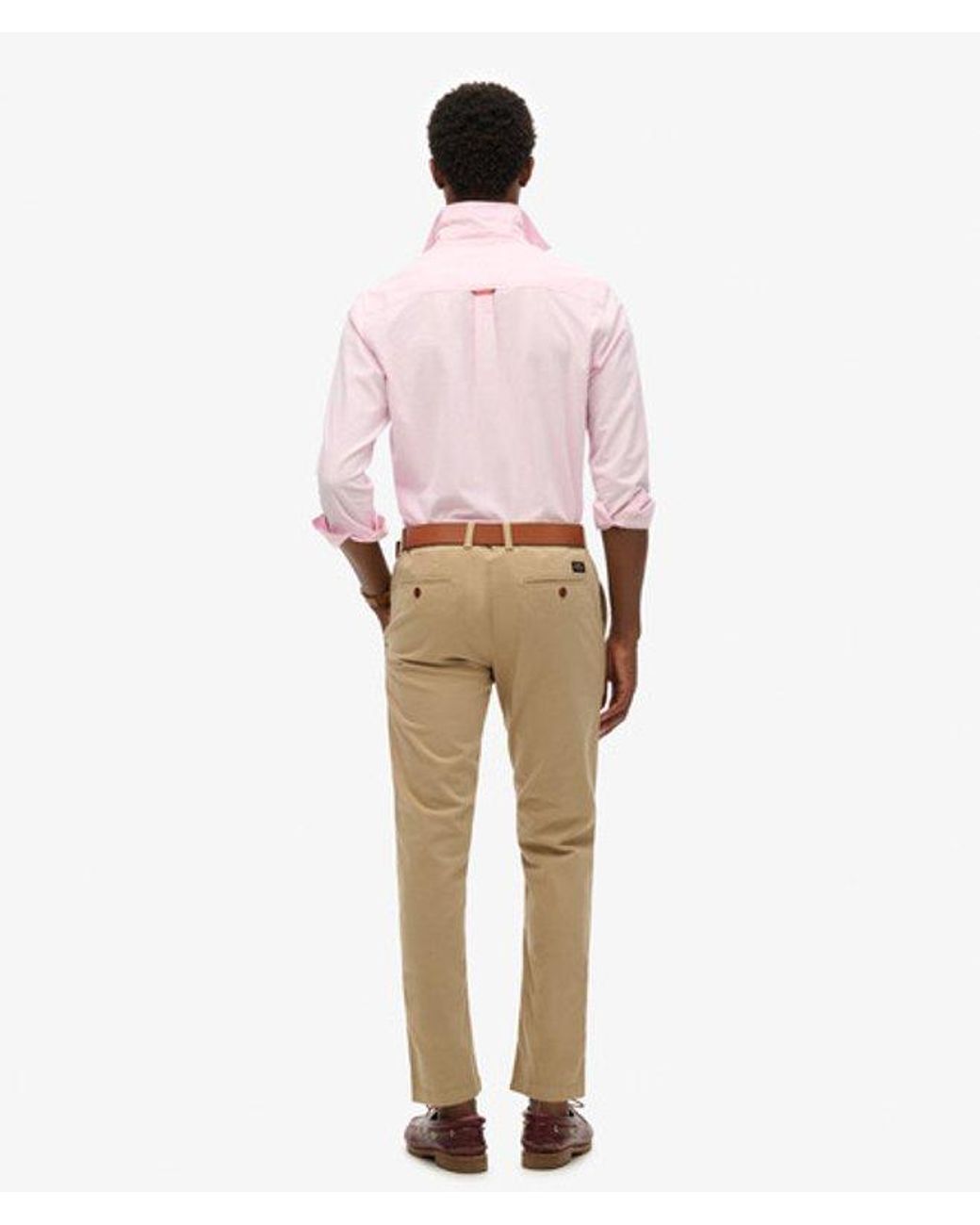 Superdry Pink & Co Officers Slim Chino Trousers for men