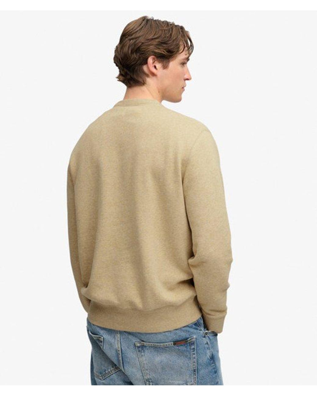 Superdry & Co Essential Stacked Logo Sweatshirt in het Natural voor heren