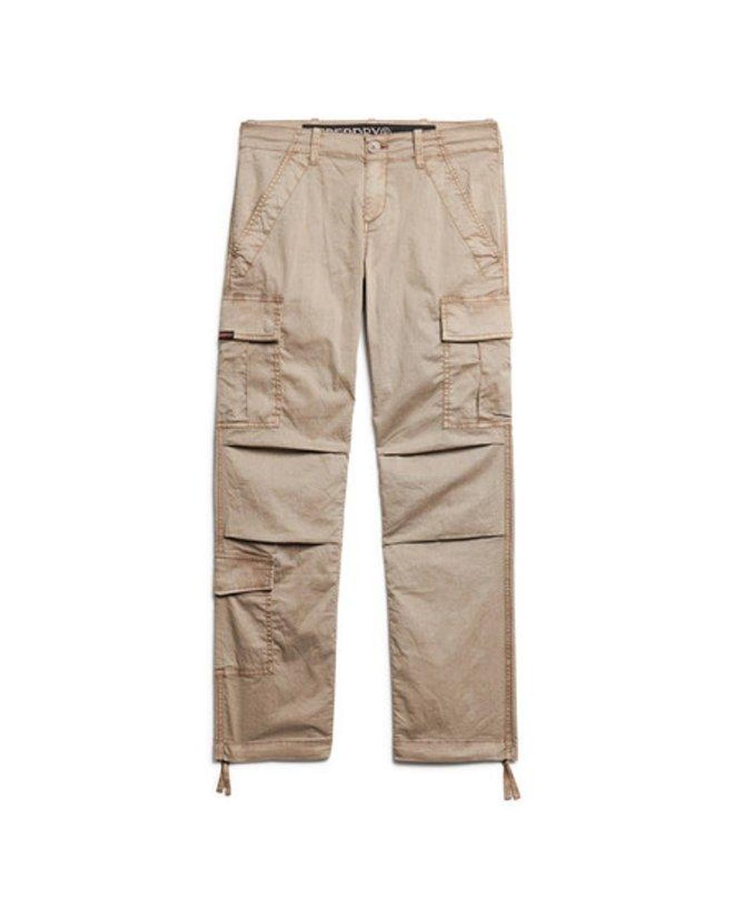 Superdry Natural Low Rise Straight Cargo Pants