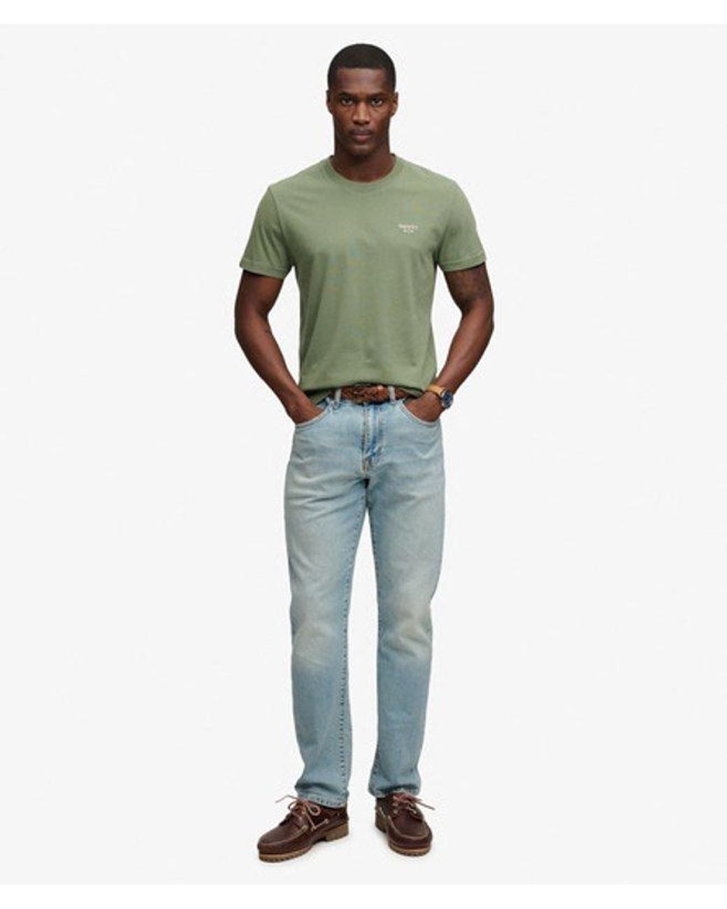 Homme T-Shirt Essential À Logo Serif Brodé Taille Superdry pour homme en coloris Green