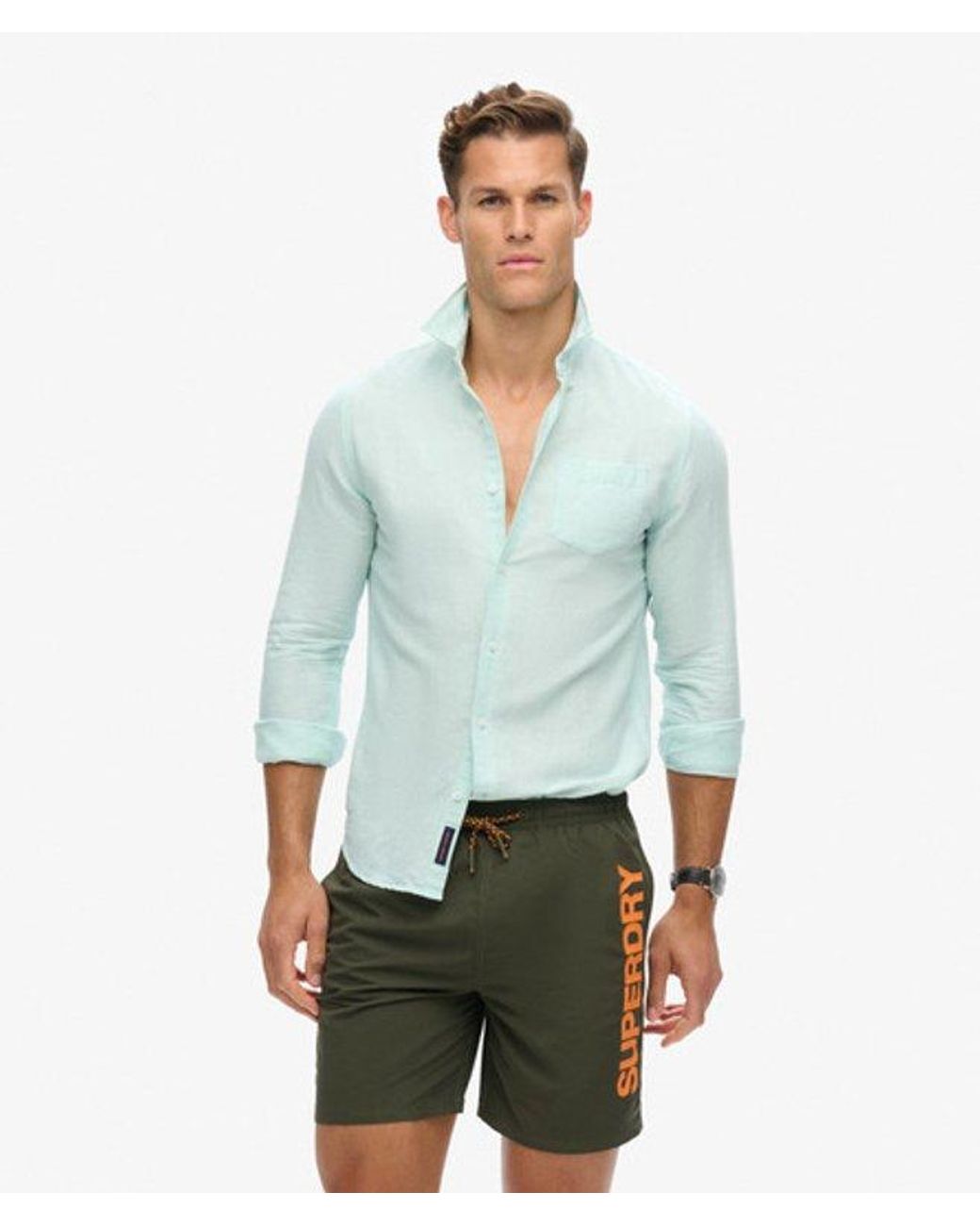 Superdry Green & Co Sport Graphic 17-inch Recycled Swim Shorts for men