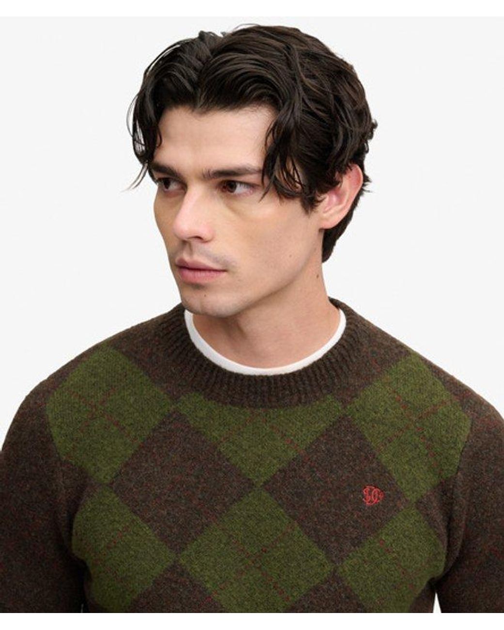 Superdry Black & Co Argyle Jumper for men