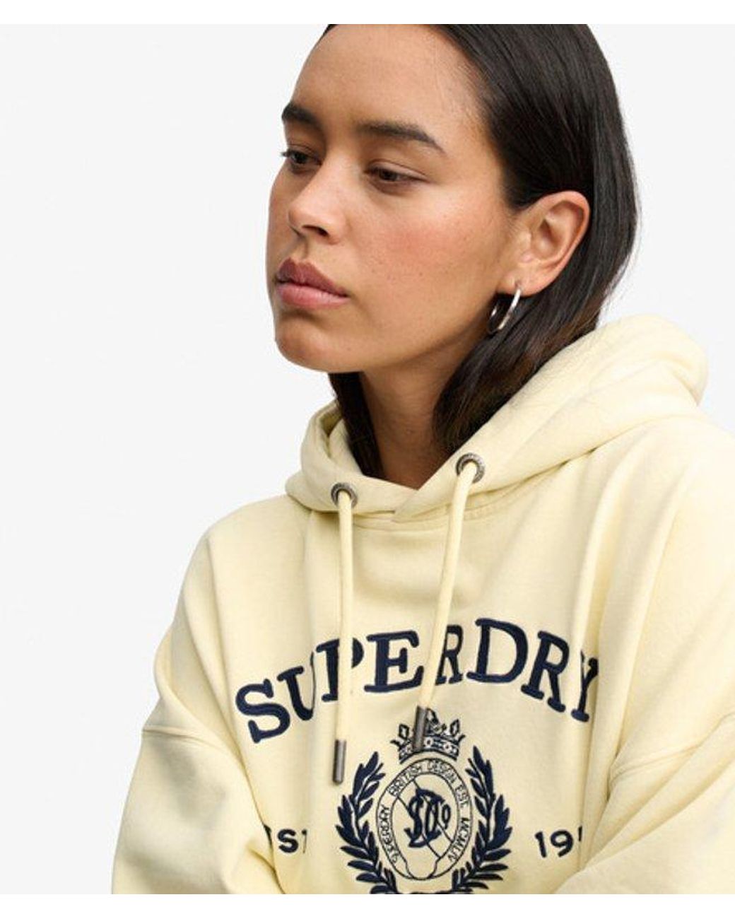 Superdry Natural & Co Luxe Casual Embroidered Relaxed Hoodie