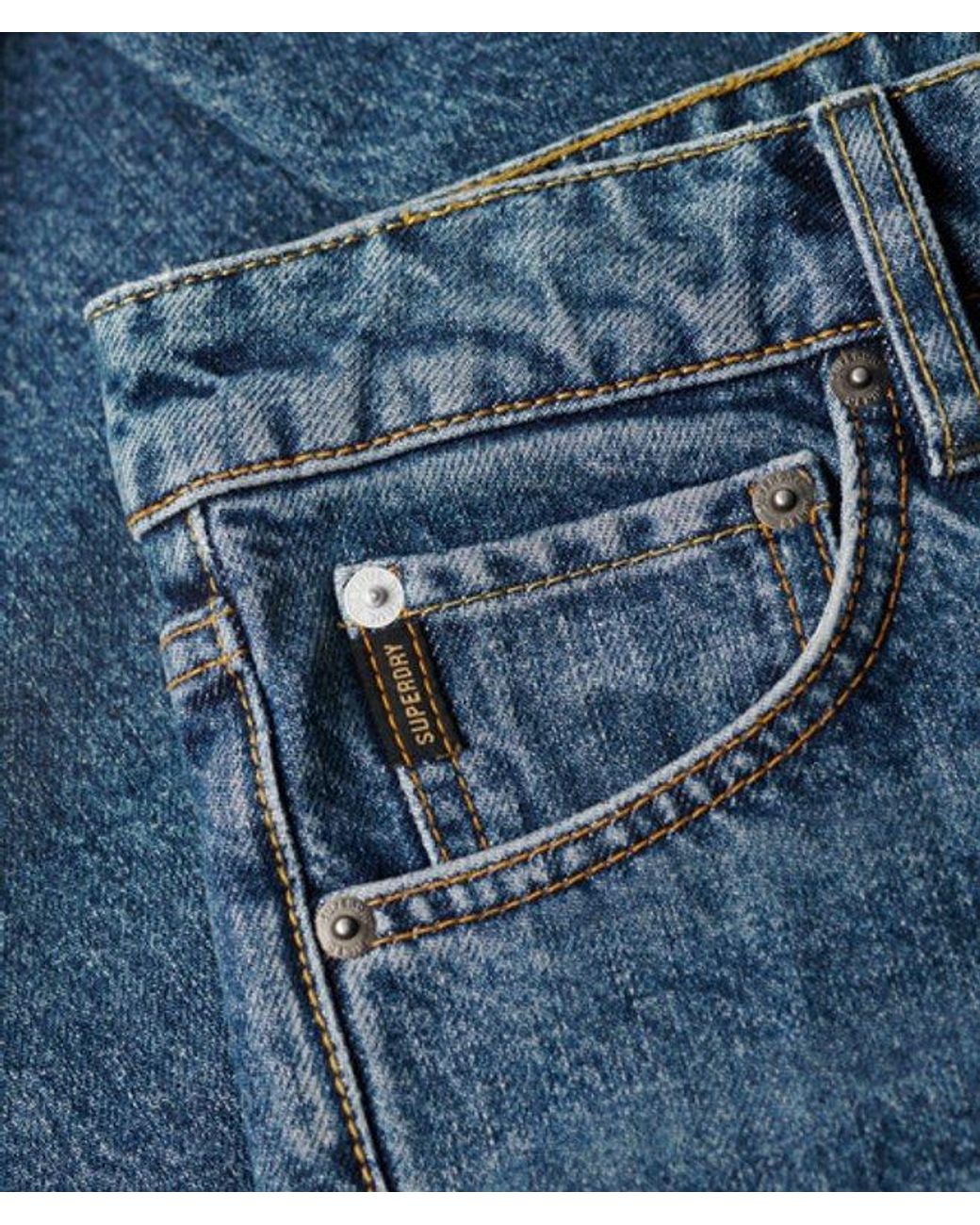 Superdry Blue & Co Mid Rise Wide Leg Jeans