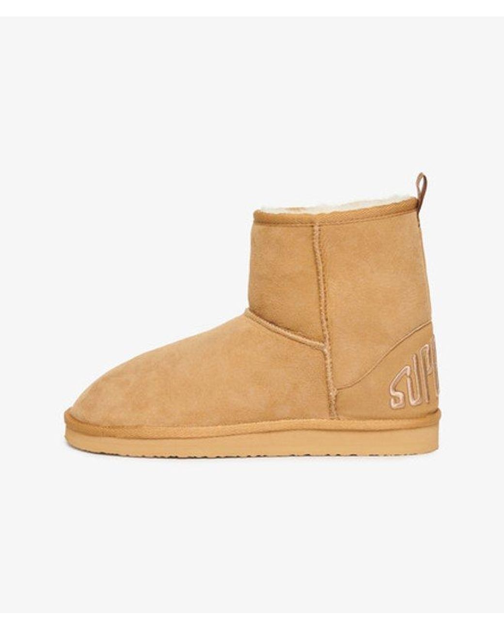 Superdry Natural & Co Suede Sherpa Ankle Boots