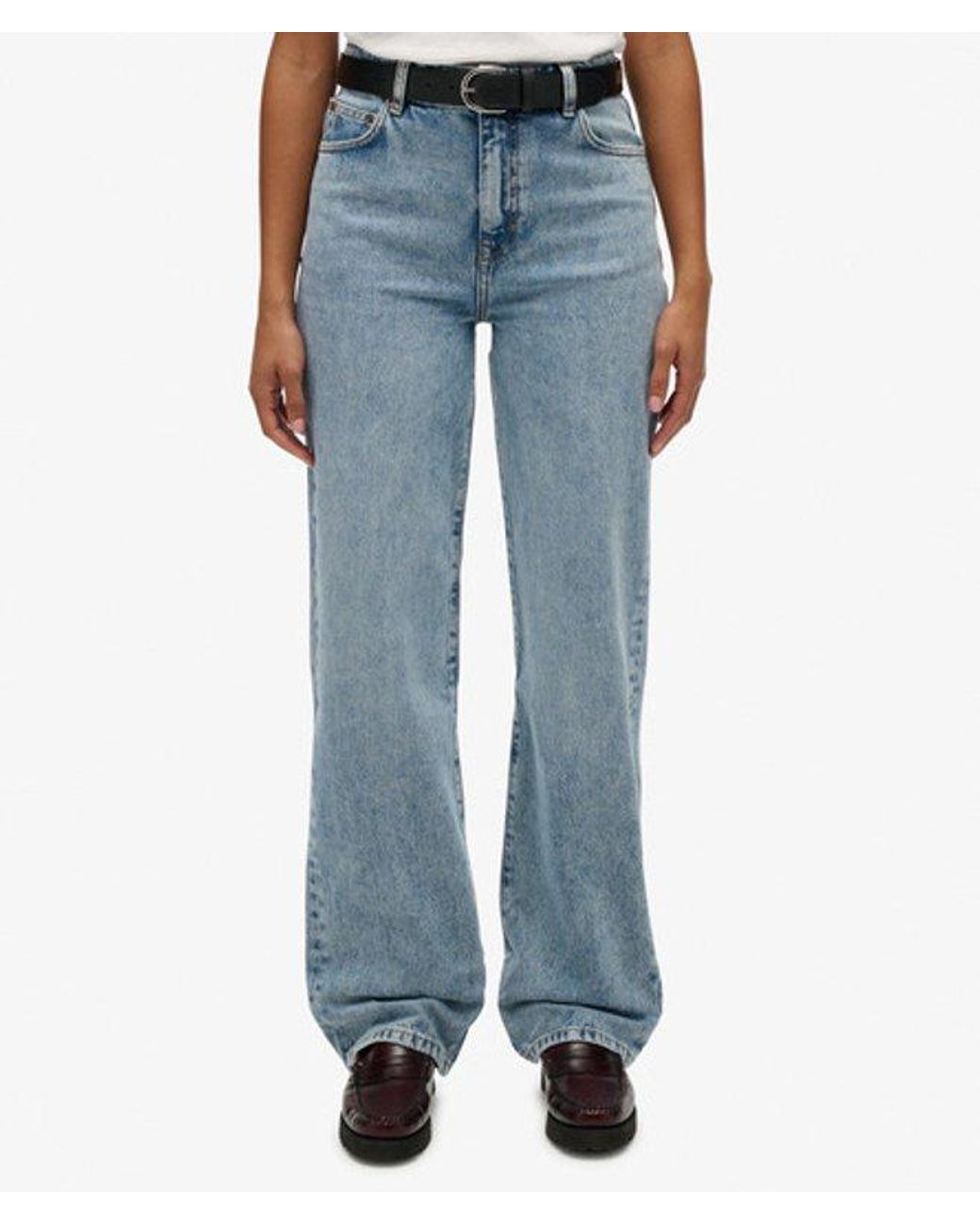 Superdry Blue & Co Organic Cotton High Rise Wide Leg Jeans