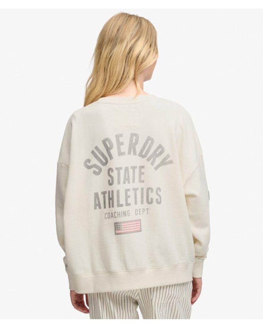 Superdry White & Co Athletic Essentials Printed Crew Sweatshirt