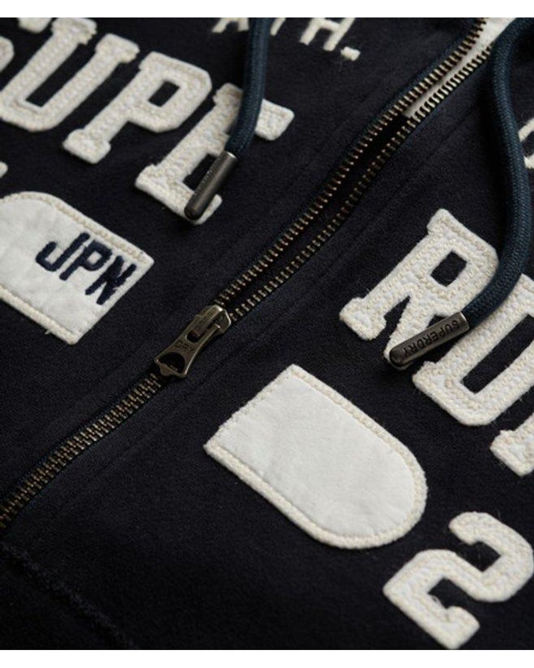 Superdry Black Athletic Essentials Relaxed Cropped Zip Hoodie